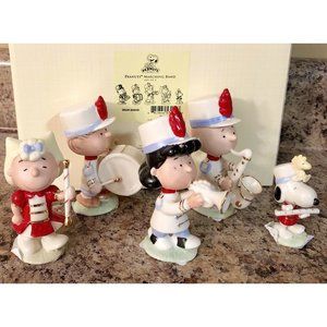 Charlie Brown LENOX Peanuts Marching Band Set of 5 Figures Lucy Linus Sally NIB